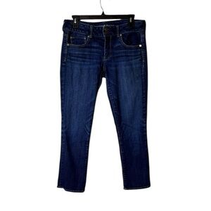 Vintage Y2K American Eagle Artist Crop Stretch Jeans Size 8 Dark Wash Low‎ Rise